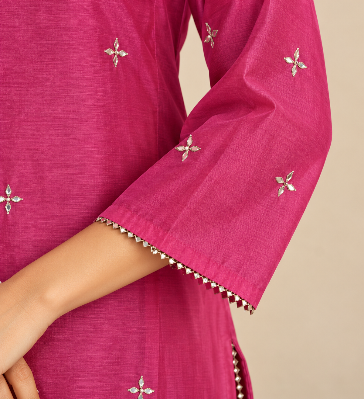 Magenta Pink Chanderi kurta