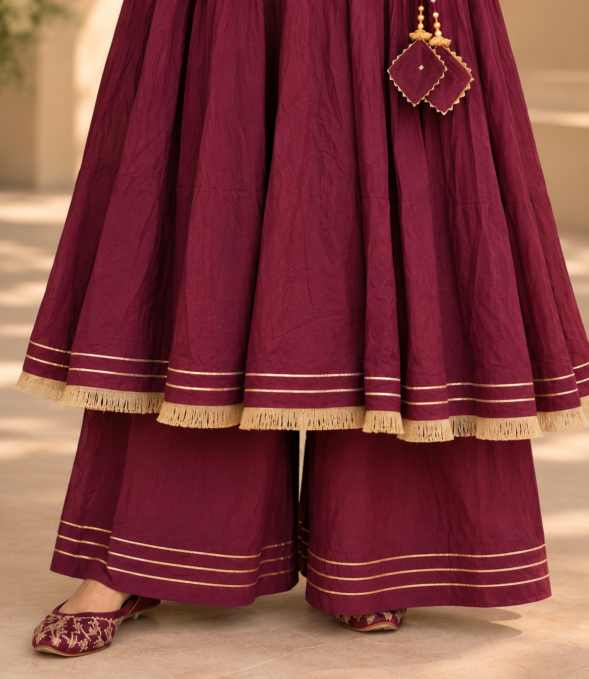 Brinjal upada silk and dupatta chanderi Complete Suit Set