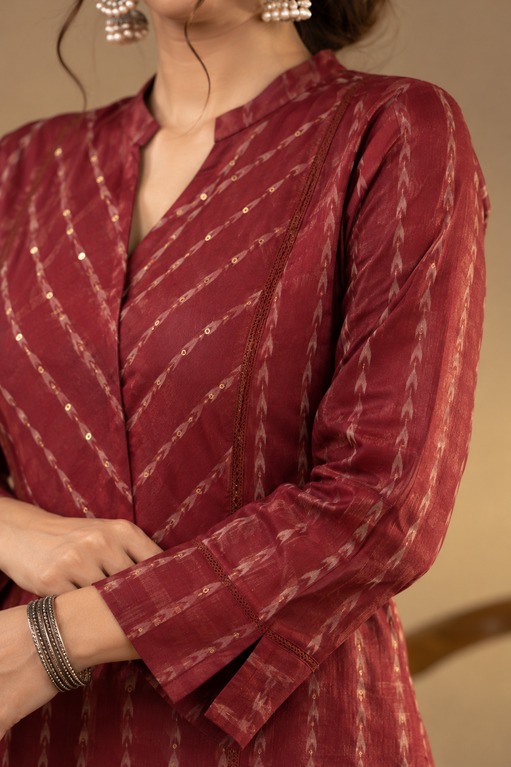 Maroon Kurta