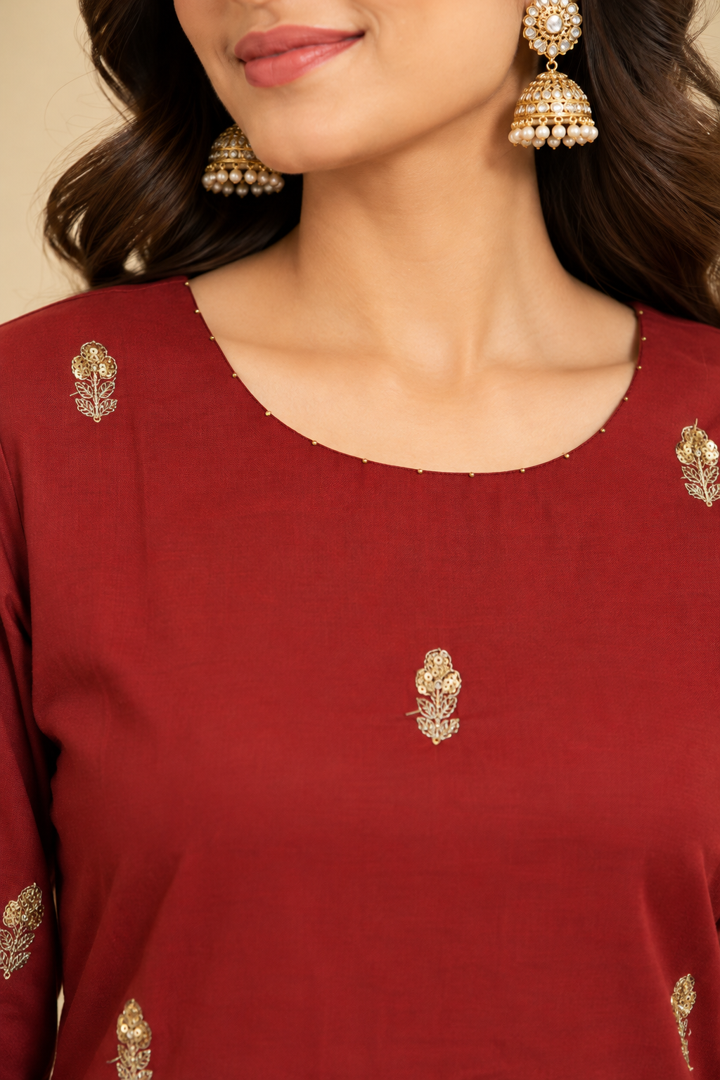 Maroon Kurta