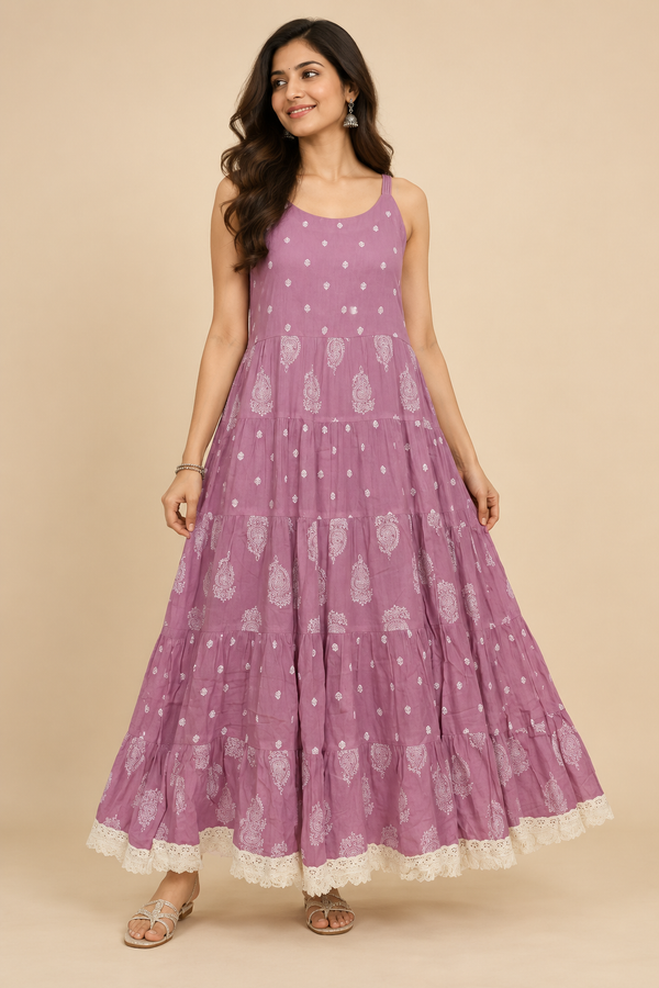 Magenta Pink Cotton Dress