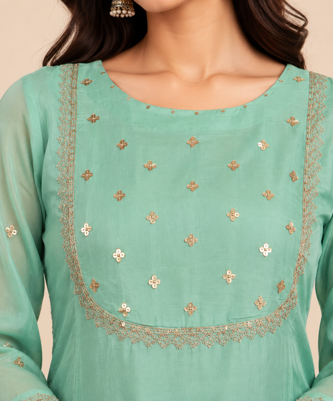 Pista Green Dupion Silk Kurta