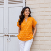 Mustard Yellow Ikat Short top