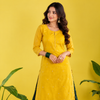 Yellow And Green Kurta Skirt Set