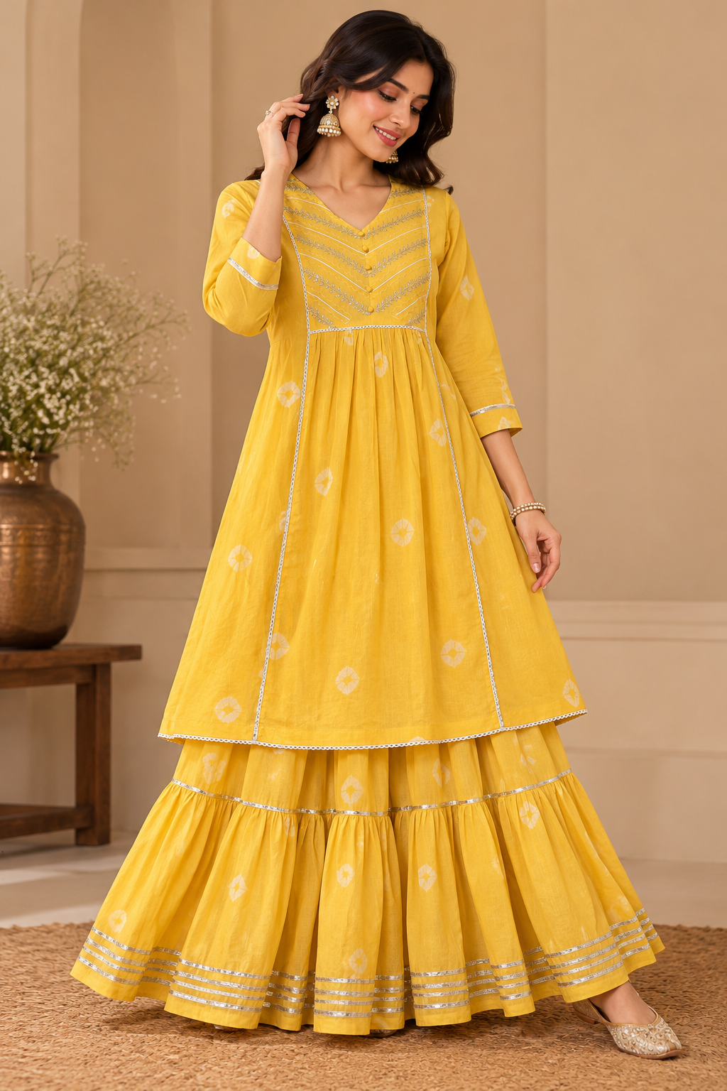 Yellow Laheriya Complete Suit set
