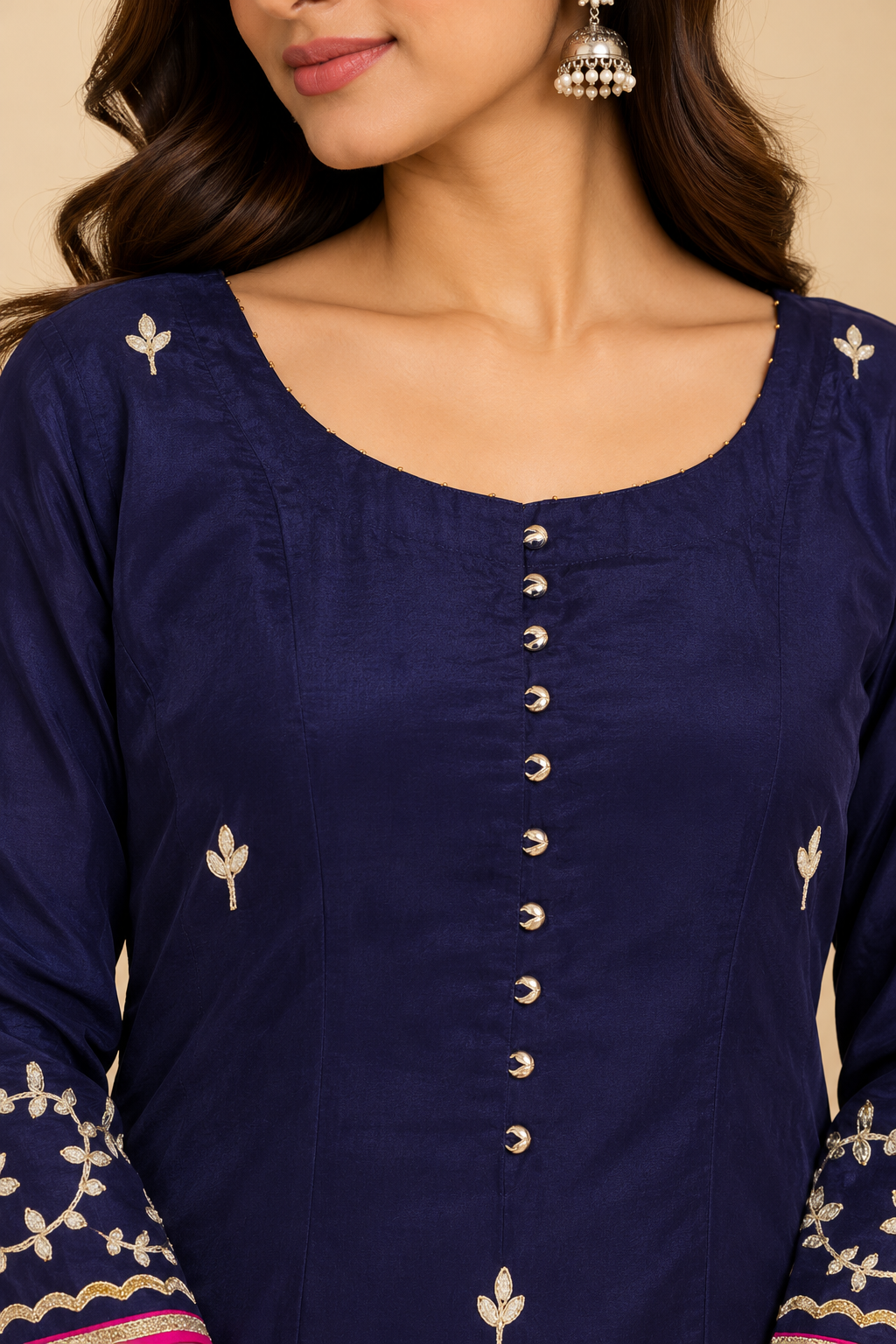 Blue and pink banarasi Complete Suit set