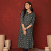 Green Cotton Floral Printed Kurta For Women's