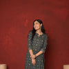 Green Cotton Floral Printed Kurta For Women's