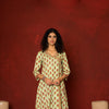 Green Cotton Angrakha handblock Mirror and sequence work kurta for women's