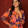 Multicolored Muslin Collar Neck Floral Print Co-Ord Set For Women's