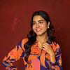 Multicolored Muslin Collar Neck Floral Print Co-Ord Set For Women's