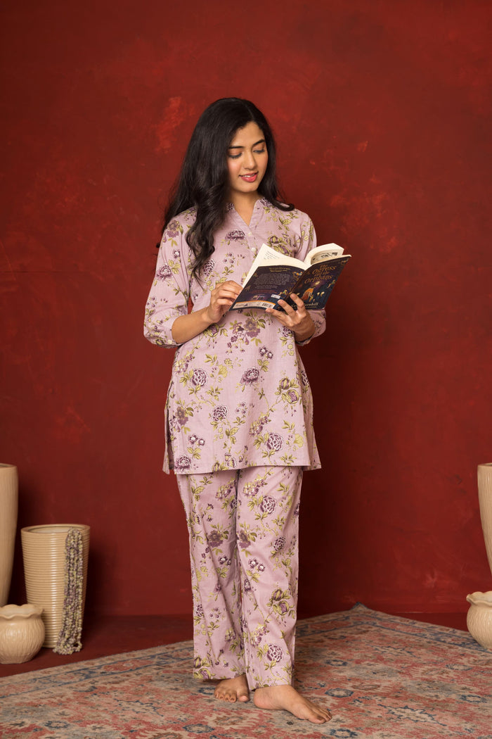 Maure Cotton Floral Lounge Wear For Women's