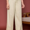Pista Green Cotton Palazzo For Women