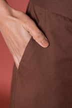 Dark Brown Cotton Palazzo For Women's