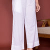 White Cotton Palazzo For Women's