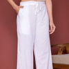 White Cotton Palazzo For Women's