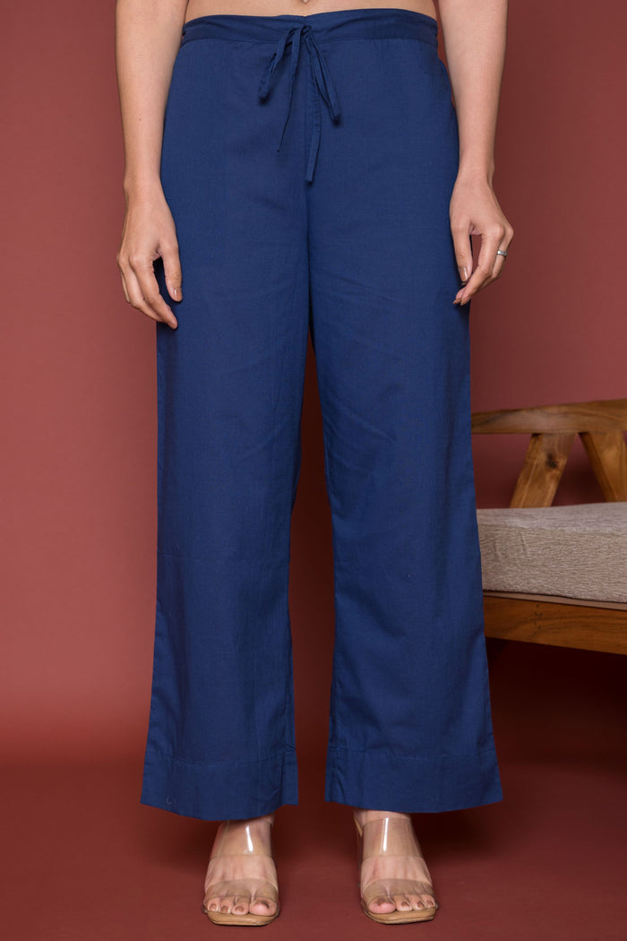 Indigo Cotton Palazzo For Women's