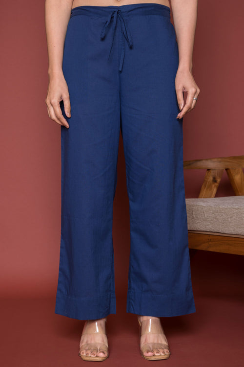 Indigo Cotton Palazzo For Women's