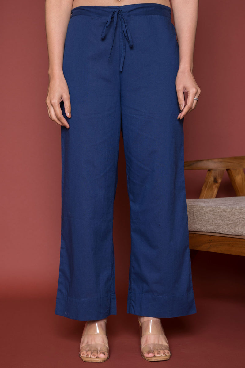 Indigo Cotton Palazzo For Women's