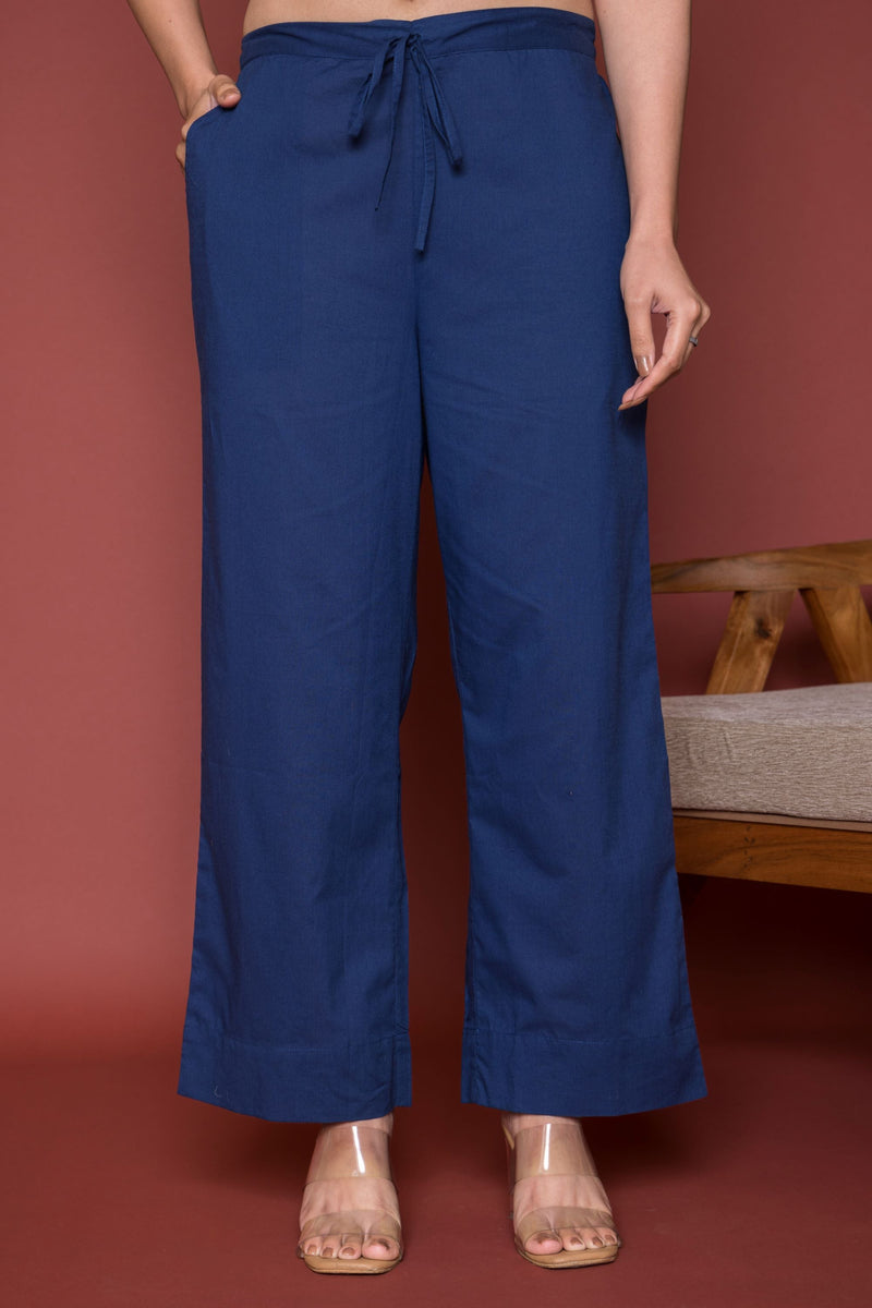 Indigo Cotton Palazzo For Women's