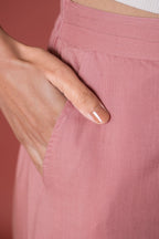 Onion Pink Cotton Palazzo For Women's