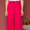 Magenta Pink Cotton Palazzo For Women's