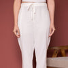 Off White Cotton Print Pant For Women's