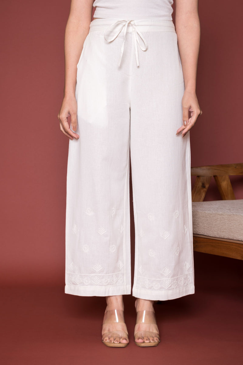 Off White Lukhanawi Palazzo For Women's