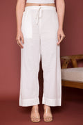 Off White Cotton Palazzo For Women's
