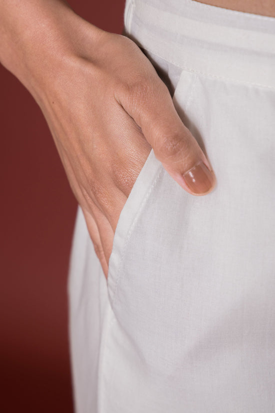 Off White Cotton Palazzo For Women's