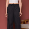 Black Cotton Palazzo For Women's