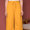 Mustard Cotton Palazzo For Women's