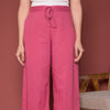 Rose Pink Cotton Palazzo For Women's