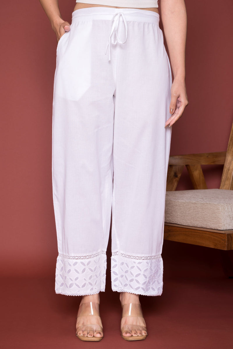 Applique Cotton Pants For Women's