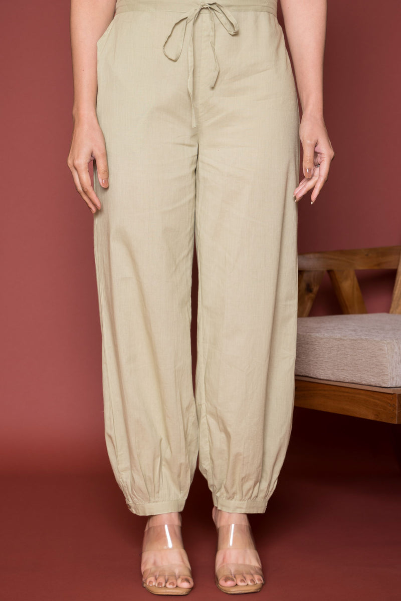 Pista Green Cotton Dhoti For Women's