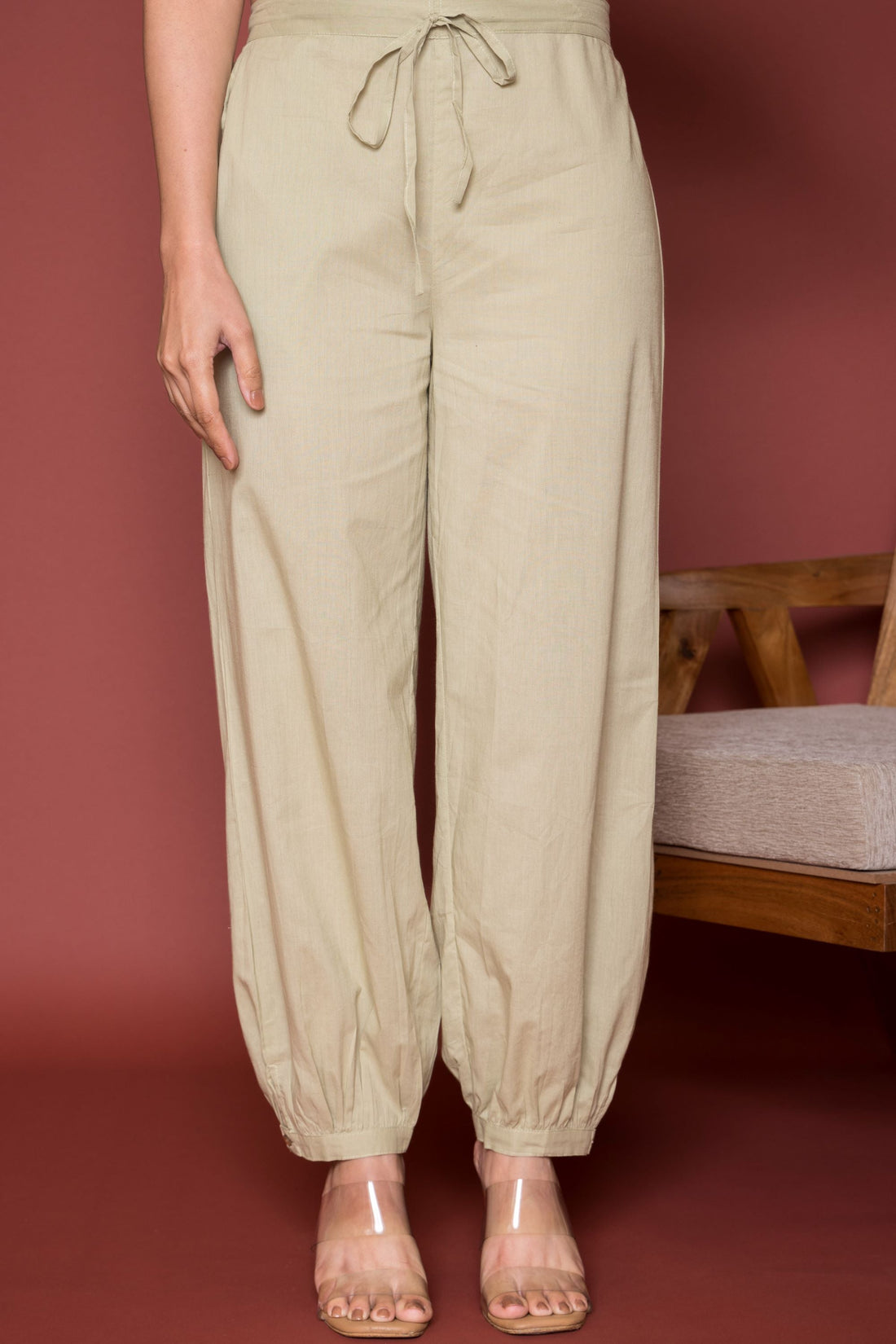 Pista Green Cotton Dhoti For Women's