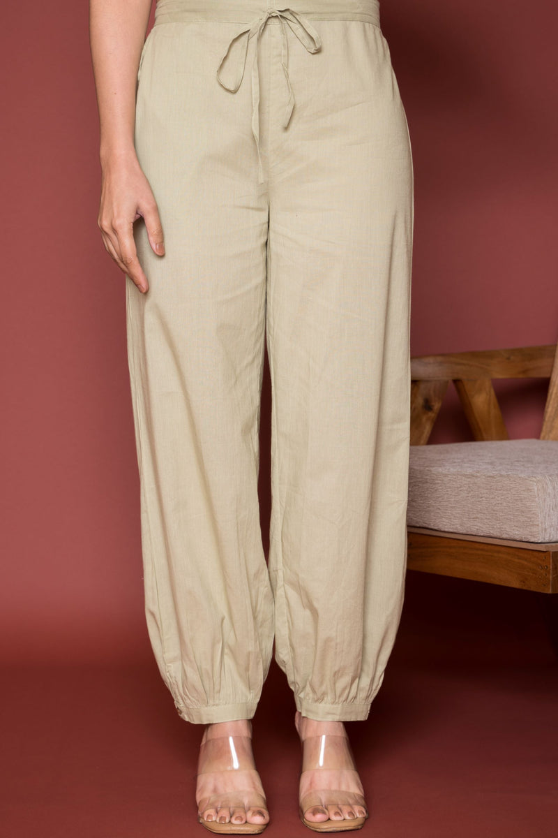 Pista Green Cotton Dhoti For Women's