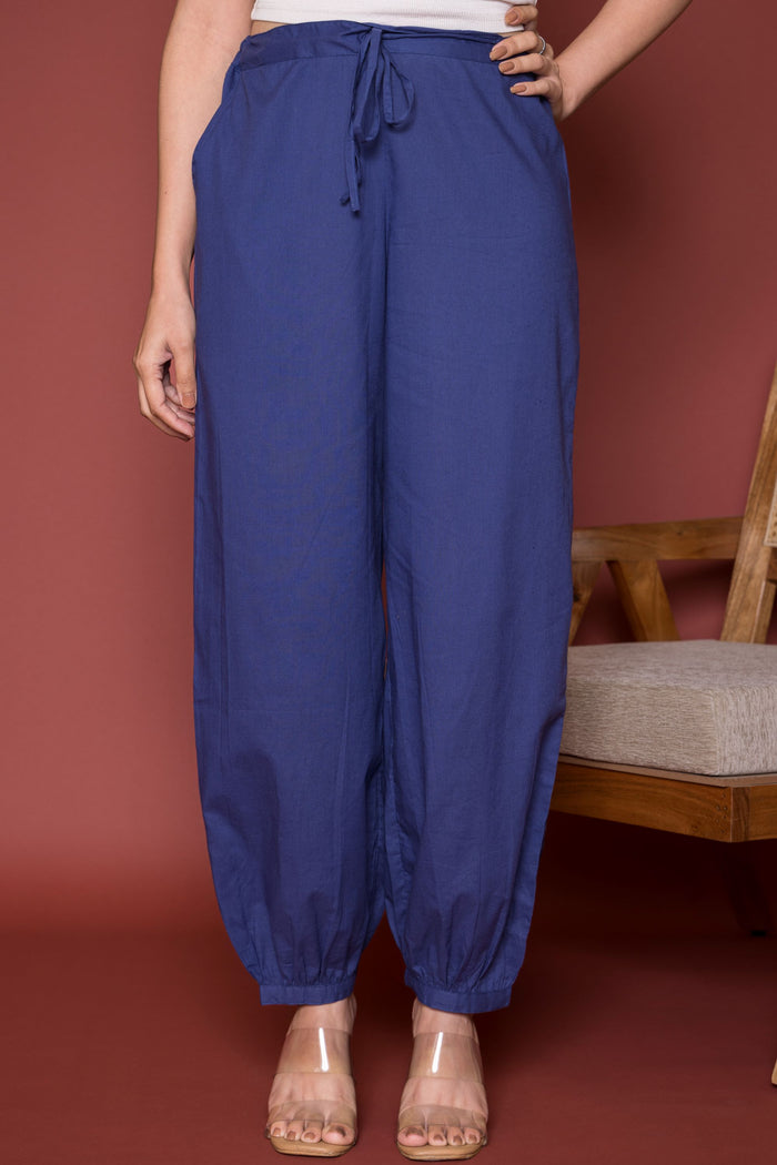 Ink Blue Cotton Dhoti For Women's