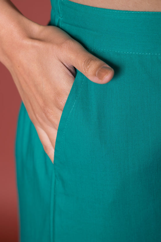 Rama Green Cotton Dhoti For Women's