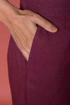 Wine Cotton Dhoti For Women's