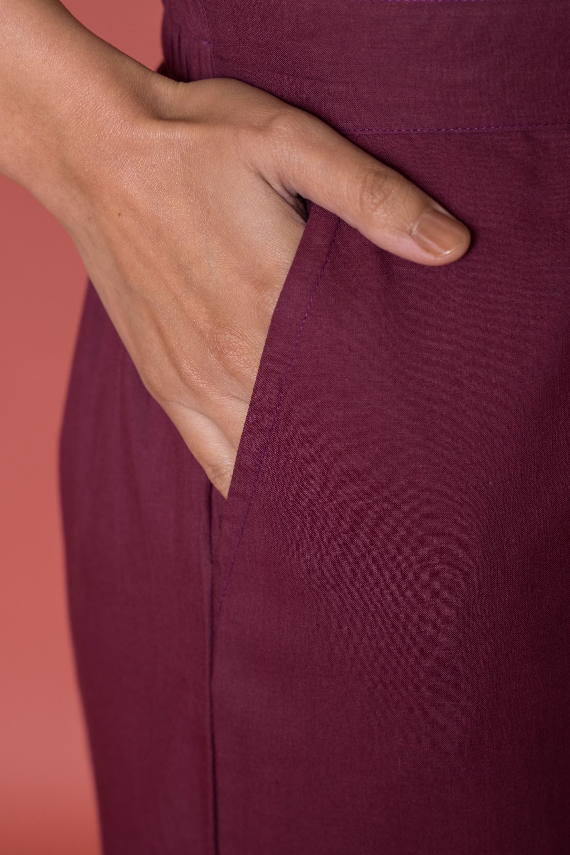 Wine Cotton Dhoti For Women's