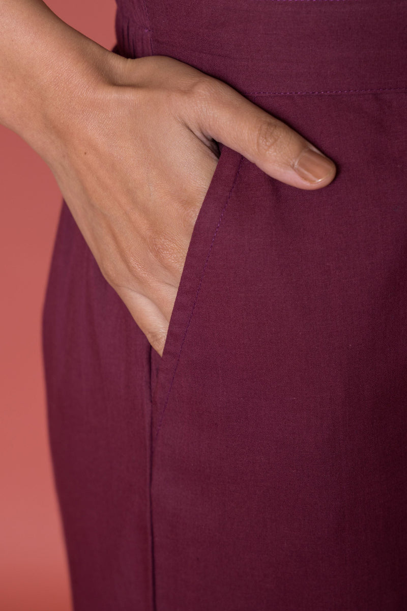 Wine Cotton Dhoti For Women's