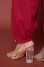 Maroon Cotton Dhoti For Women's
