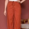 Rust Cotton Dhoti For Women's