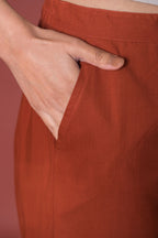 Rust Cotton Dhoti For Women's