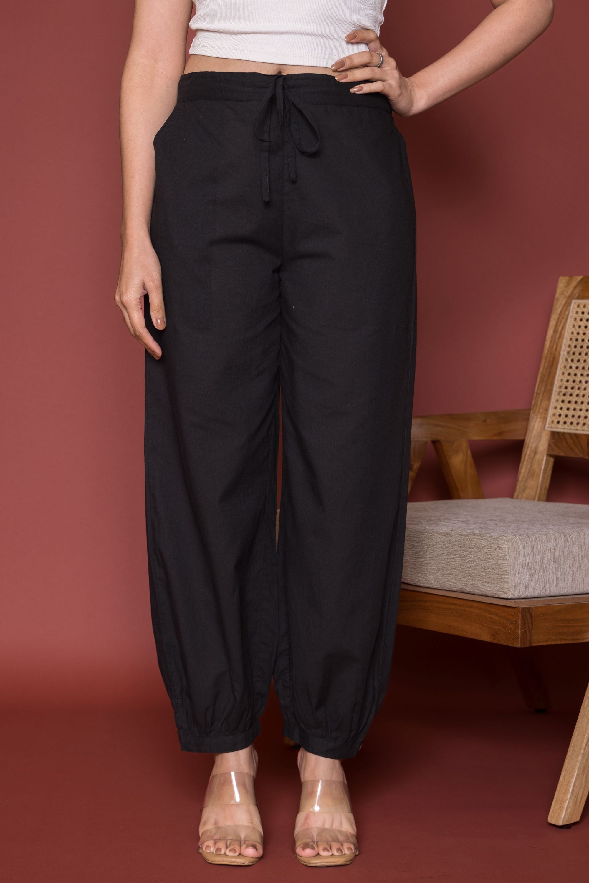 Black Cotton Flax Dhoti