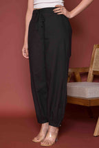 Black Cotton Flax Dhoti