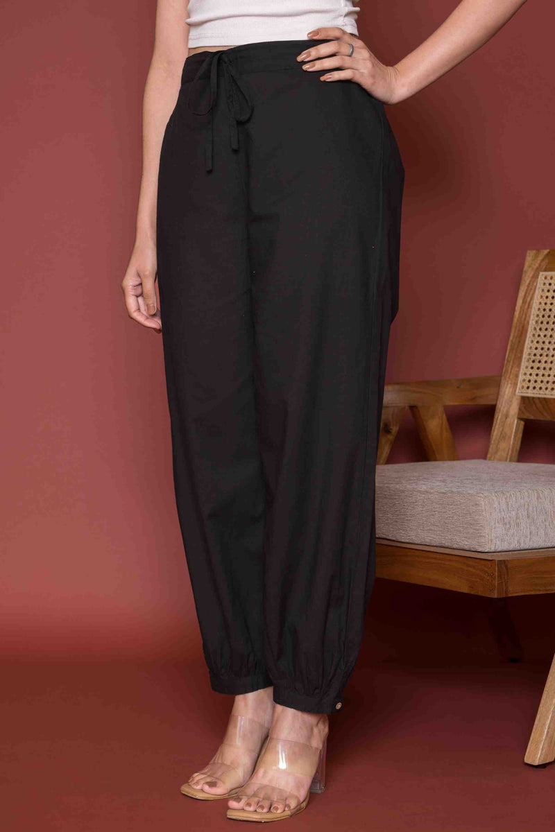 Black Cotton Flex Dhoti