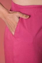 Rose Pink Cotton Dhoti For Women's