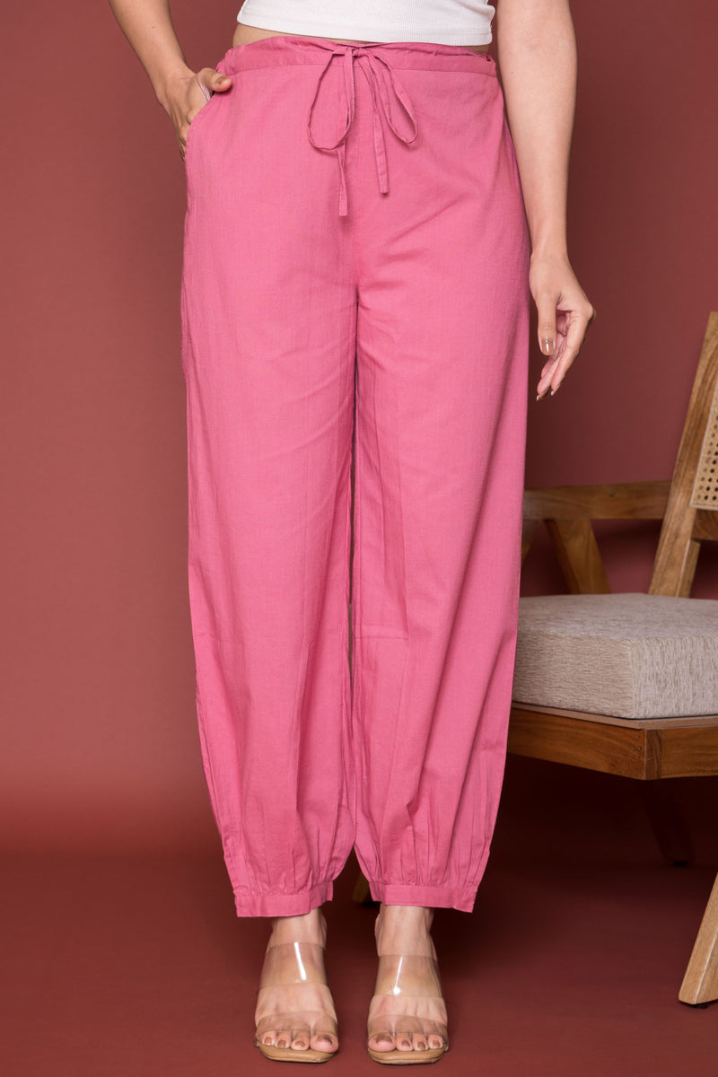 Light Pink Cotton Dhoti For Women's
